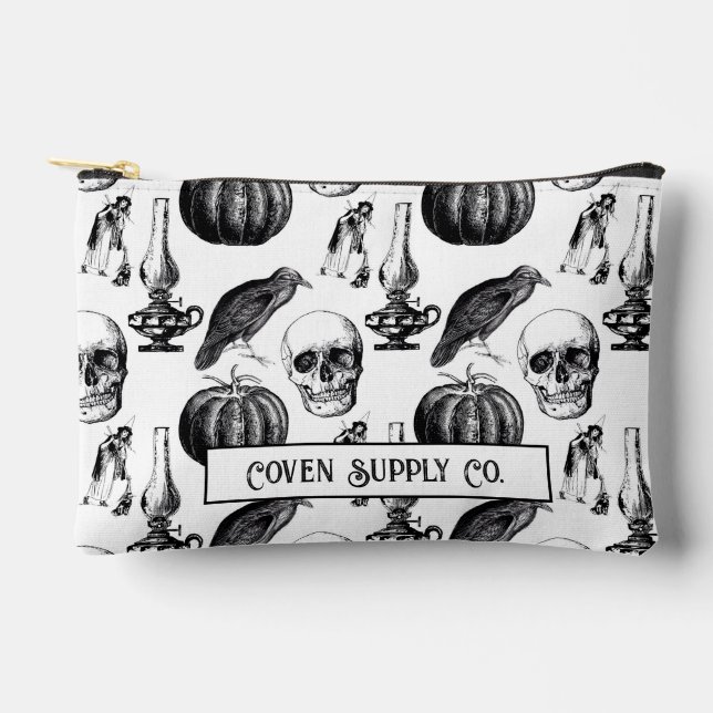 Bolsito Accesorio Pequeño Skull & Witch Zipper Pouch (Anverso)
