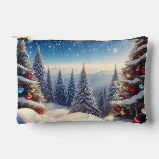 Bolsito Accesorio Pequeño Snow Cover Christmas Tree in Woods