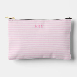 Bolsito Accesorio Pequeño Soft Pink Stripe Vintage Tiny Initials Monogram