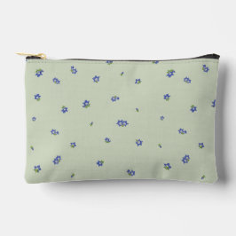 Bolsito Accesorio Pequeño Soft Sage Japanese Gentian Floral Pattern