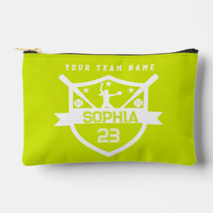 Bolsito Accesorio Pequeño Softbol Personalizado con Nombre del Equipo y Juga