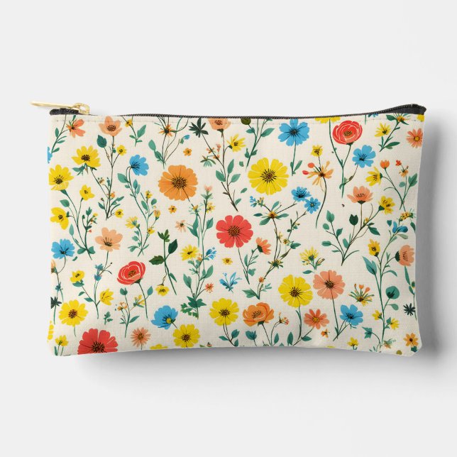 Bolsito Accesorio Pequeño Solo un montón de flores felices (Anverso)