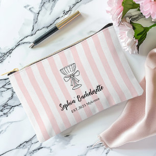 Bolsito Accesorio Pequeño Soltera Rayas Rosadas   Regalo Personalizado