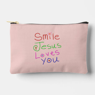 Bolsito Accesorio Pequeño «Sonríe Jesús te ama» cita cristiana