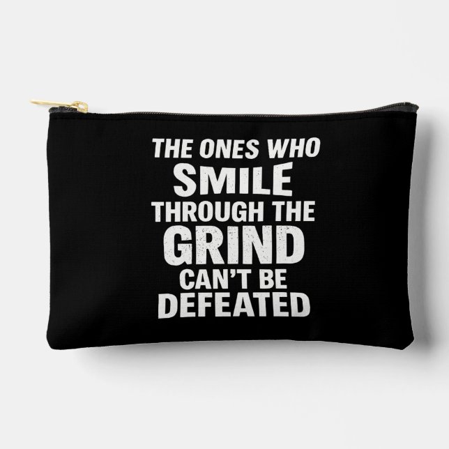 Bolsito Accesorio Pequeño Sonrisa motiva gimnasia cita con texto blanco (Anverso)