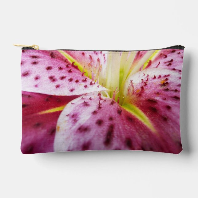 Bolsito Accesorio Pequeño Stargazer Lily Bright Magenta Floral (Anverso)