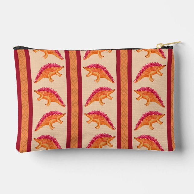 Bolsito Accesorio Pequeño Stegosaurus Stripe Zipper Pouch (Reverso )