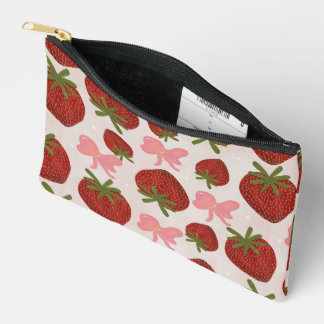 Bolsito Accesorio Pequeño Strawberries and Bows Pouch