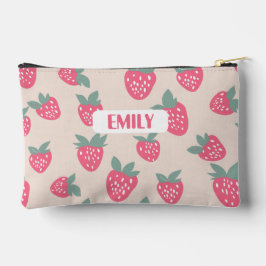 Bolsito Accesorio Pequeño Strawberry Pencil Case with Name