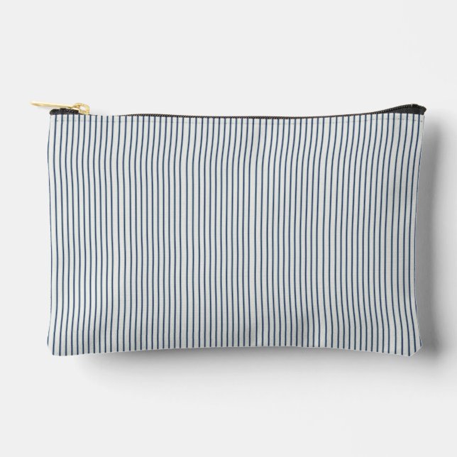 Bolsito Accesorio Pequeño Stripes Modern Indigo Minimalist Elegance (Anverso)