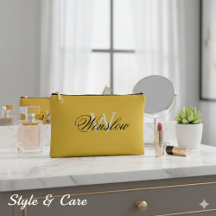 Stylish Monogram Zipper Pouch for Personal Items