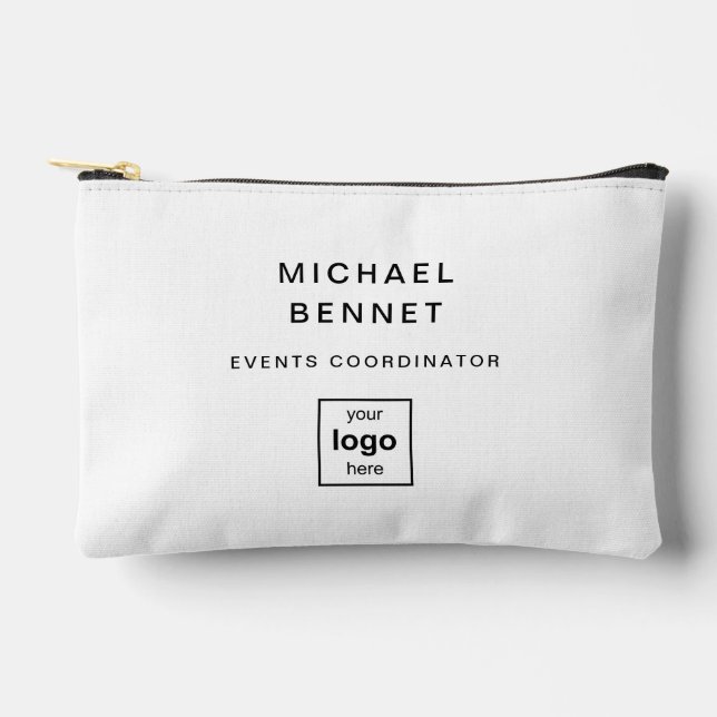 Bolsito Accesorio Pequeño Su Logo Aquí Profesional Blanco Y Negro (Anverso)