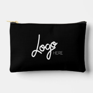 Bolsito Accesorio Pequeño Su logotipo de negocios Sencillo elegante negro mo