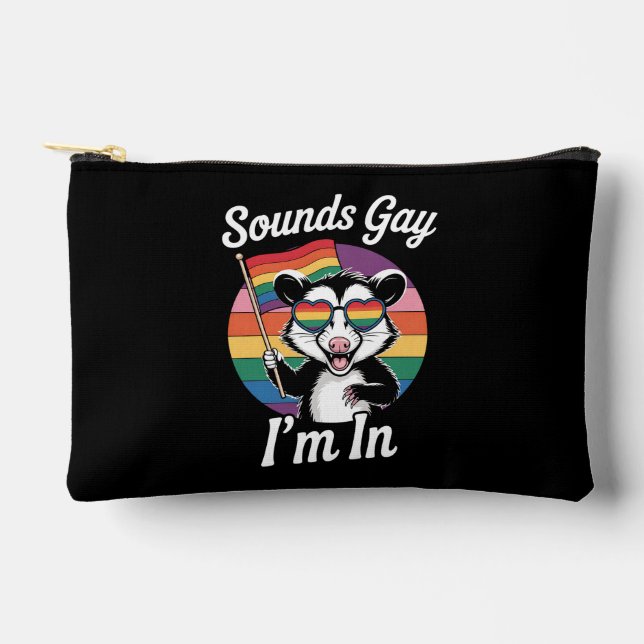 Bolsito Accesorio Pequeño Suena gay, estoy en el arcoiris del orgullo LGBTQ  (Anverso)