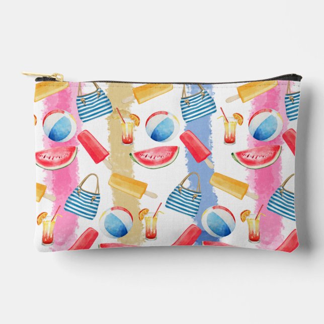 Bolsito Accesorio Pequeño Summer Beach Stripes (Anverso)