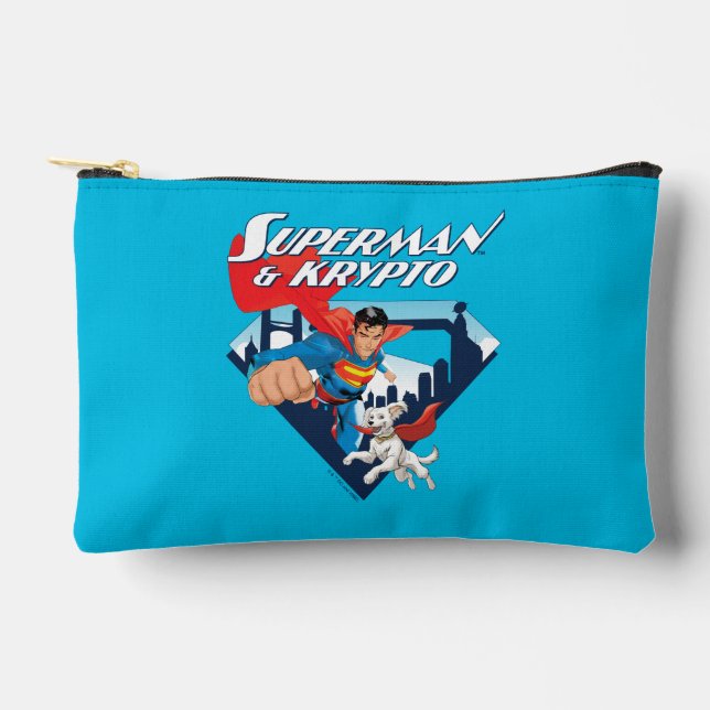 Bolsito Accesorio Pequeño Superman y Krypto Soar (Anverso)