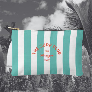 Bolsito Accesorio Pequeño Surf Club Escudo Turquesa Cabana Stripe