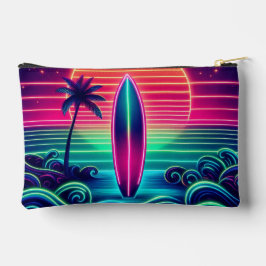 Bolsito Accesorio Pequeño Surfing the Neon Sunset Zipned Pouch