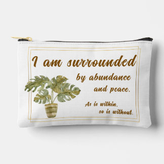 Bolsito Accesorio Pequeño Surrounded by Abundance and Peace Canvas Bag