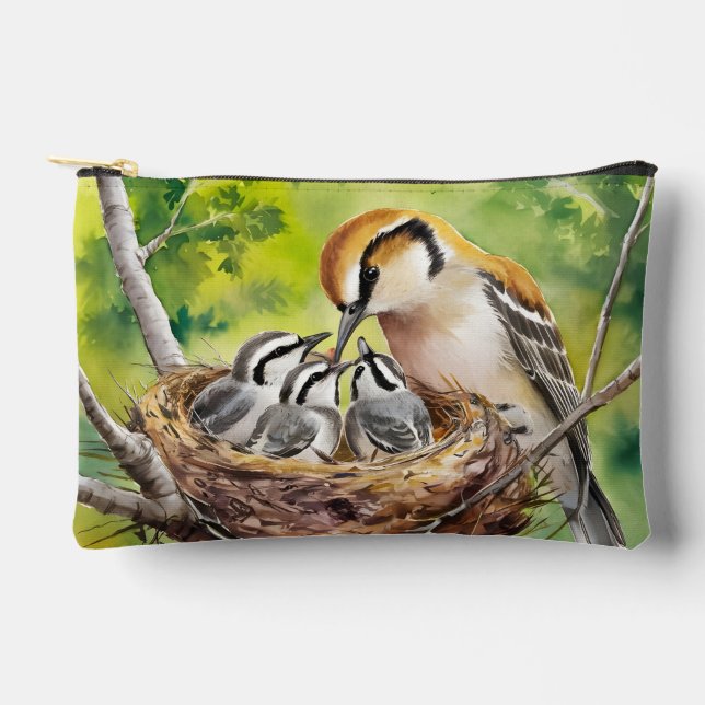 Bolsito Accesorio Pequeño Sweet Bird Nest Painting (Anverso)