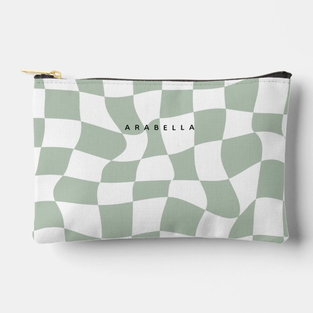 Bolsito Accesorio Pequeño Tablero de ajedrez verde (Anverso)