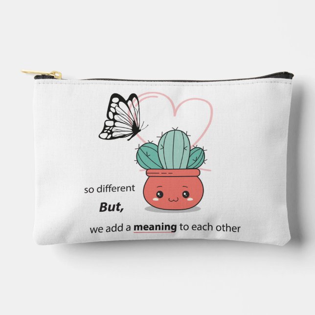 Bolsito Accesorio Pequeño Tan Diferente, Perfecto Juntos - Pareja De Amor Cu (Anverso)