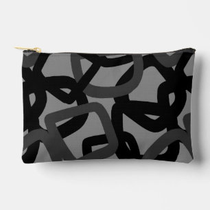 Bolsito Accesorio Pequeño Tángulo cuadrado negro y gris carbón vegetal
