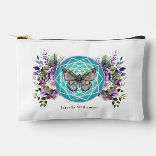 Bolsito Accesorio Pequeño Tarot Esotérico Mariposa Mandala Floral Púrpura
