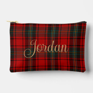 Bolsito Accesorio Pequeño Tartan Escocés Rojo Patrimonio Nombre Personalizab