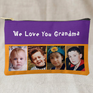 Bolsito Accesorio Pequeño Te amamos abuela 4 foto naranja púrpura