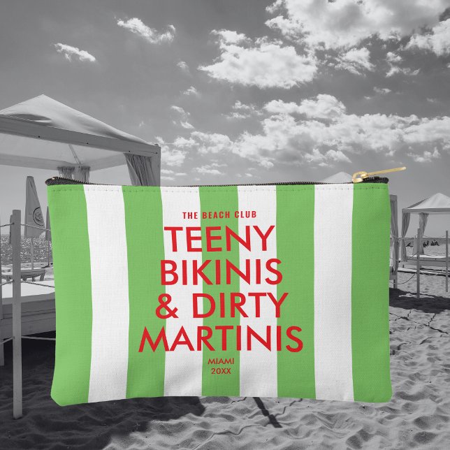Bolsito Accesorio Pequeño Teeny Bikinis & Dirty Martinis Beach Club Stripe (Subido por el creador)