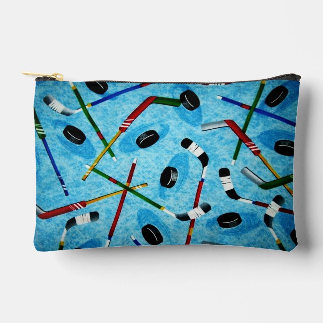 Bolsito Accesorio Pequeño Tema del hockey sobre hielo azul (Anverso)