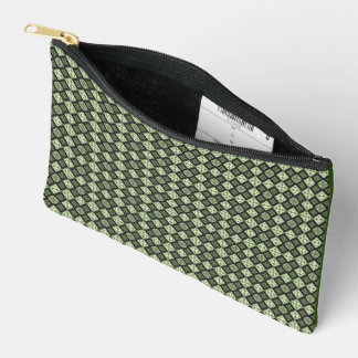 Bolsito Accesorio Pequeño textil verde cuadrado mosaico clásico regalo de mo
