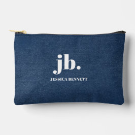 Bolsito Accesorio Pequeño Textura de jeans de mezclilla modernos con monogra