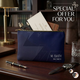Bolsito Accesorio Pequeño The Executive Modern Navy Lightning Trabajo Person