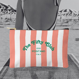 Bolsito Accesorio Pequeño The Fifty Club Pink Cabana Stripe 50th Birthday 