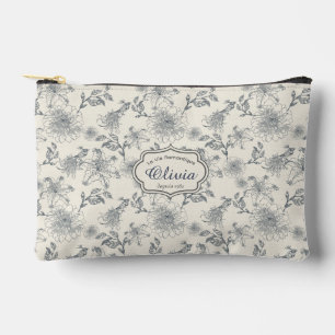 Bolsito Accesorio Pequeño Toile Botánico Vintage Francés Personalizado