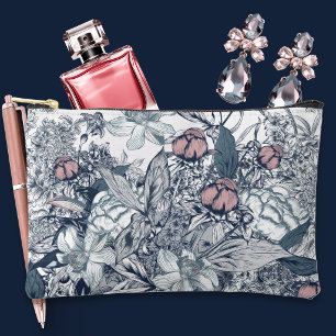 Bolsito Accesorio Pequeño Toile rosa y azul marino