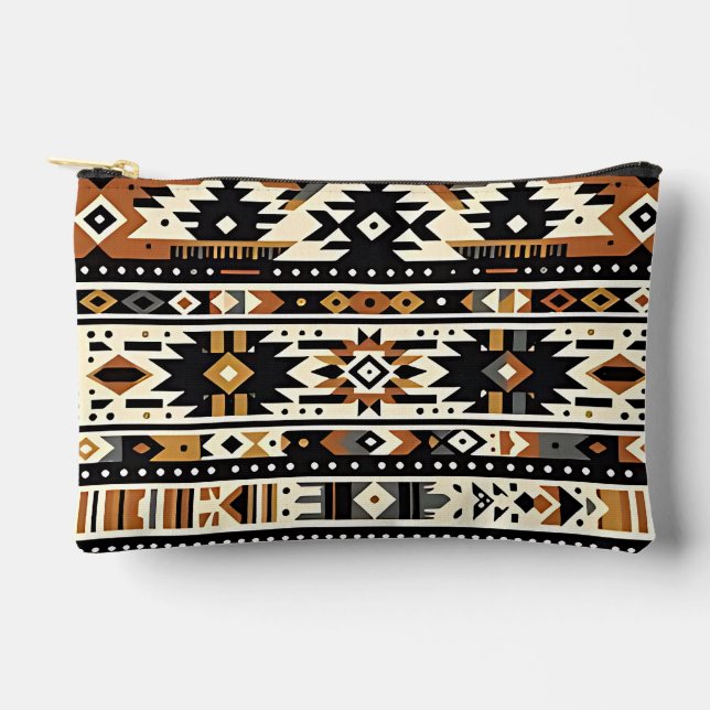 Bolsito Accesorio Pequeño Tono geométrico tribal terrestre (Anverso)