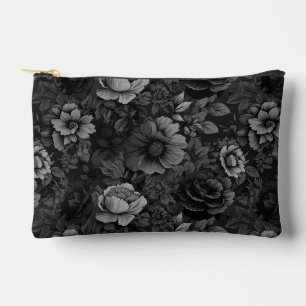 Bolsito Accesorio Pequeño Tonos apagados de estampado floral gris
