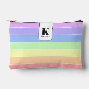 Bolsito Accesorio Pequeño Tonos multicolores del arcoiris Pastel monogramado