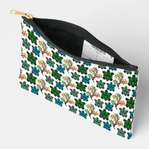 Bolsito Accesorio Pequeño Tortuga Marina Tropical Patrón Floral   Océano Cos