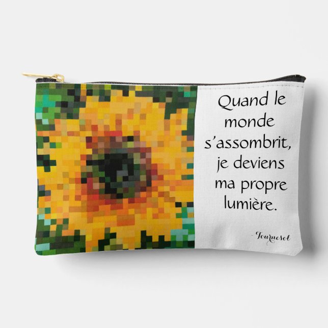 Bolsito Accesorio Pequeño Tournesol Pixel Art Floral Lumineux (Anverso)