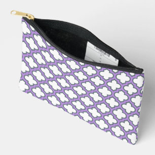 Bolsito Accesorio Pequeño Trellis blanca y púrpura, Entramado, Quatrefoil