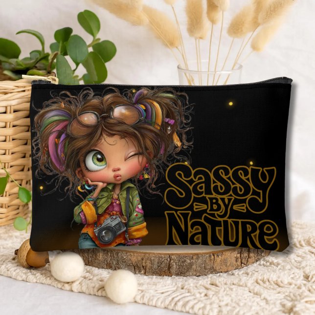 Bolsito Accesorio Pequeño Trendy Quirky Retro Sassy Girl Quote Black (Subido por el creador)