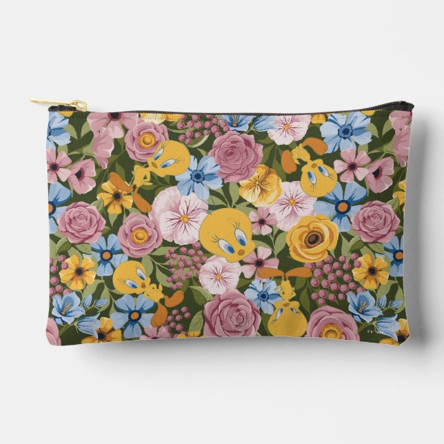 Bolsito Accesorio Pequeño TWEETY™ Floral Embroidery Pattern (Anverso)