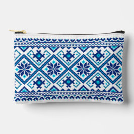 Bolsito Accesorio Pequeño Ukrainian traditional vushuvanka folk pattern blue