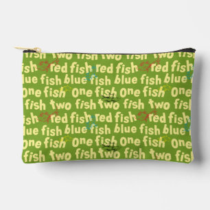Bolsito Accesorio Pequeño Un pez dos peces patrón de tipografía