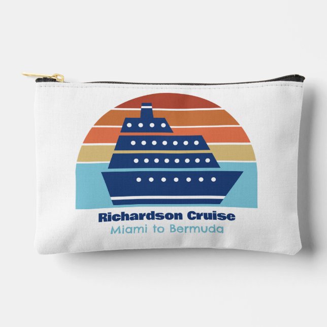 Bolsito Accesorio Pequeño Vacaciones al atardecer de cruceros personalizado (Anverso)