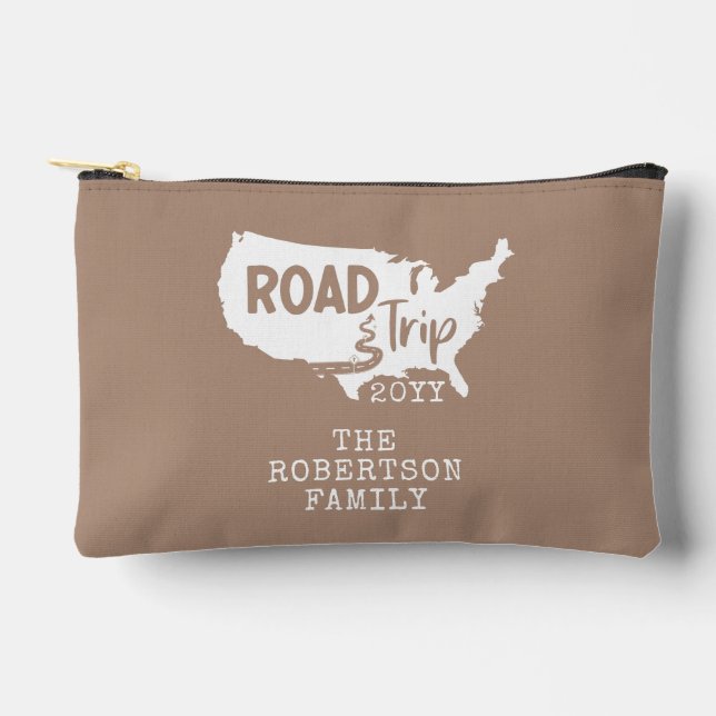 Bolsito Accesorio Pequeño Vacaciones familiares de personalizados | Mapa de  (Anverso)
